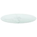 Miniatyrbillede 2 af 4: bordplade Ø70x0,8 cm hærdet glas med marmordesign hvid