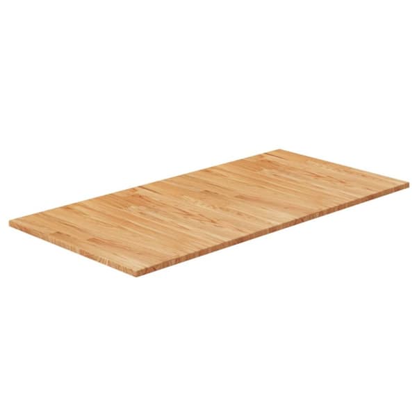 bordplade til badeværelse 100x50x1,5 cm massivt træ lysebrun