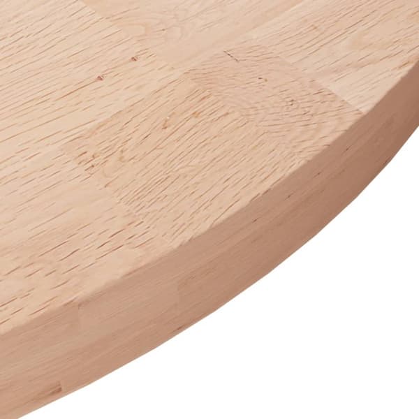 Rund bordsskiva Ø80x4 cm obehandlat massiv ek
