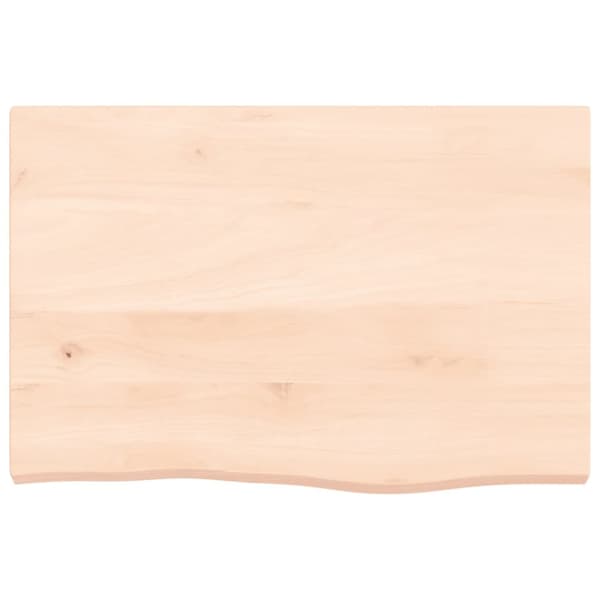 bordplade til badeværelse 60x40x(2-4) cm massivt træ ubehandlet