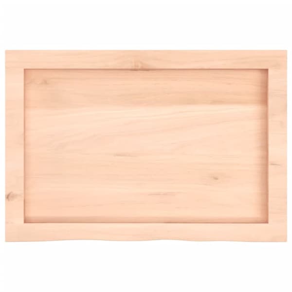 bordplade til badeværelse 60x40x(2-4) cm massivt træ ubehandlet