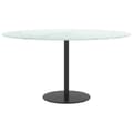 Miniatyrbillede 3 af 4: bordplade Ø80x1 cm hærdet glas med marmordesign hvid