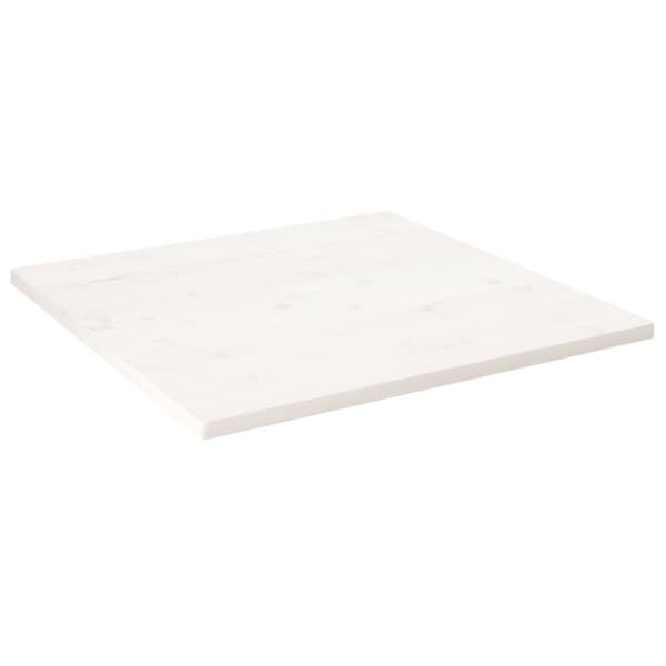 Bordsskiva vit 70x70x2,5 cm massiv furu fyrkantig