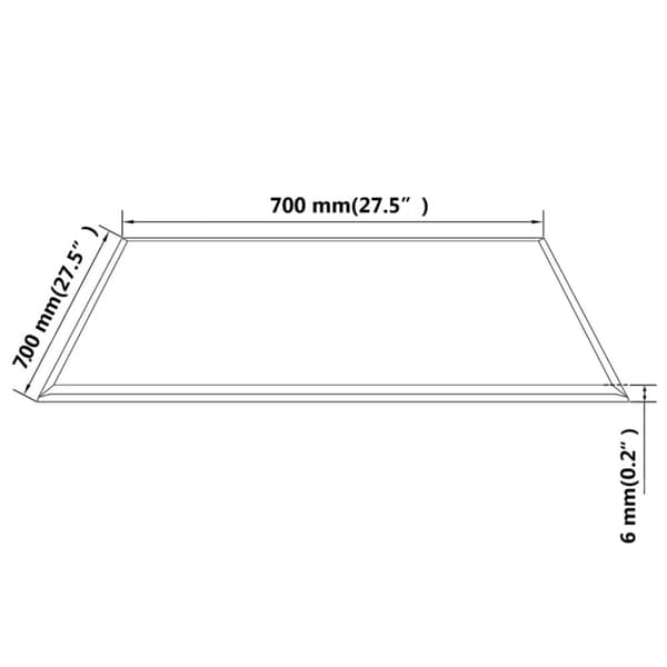 bordplade hærdet glas firkant 700 x 700 mm