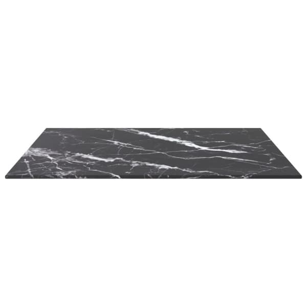 bordplade 60x60 cm 6 mm hærdet glas med marmordesign sort