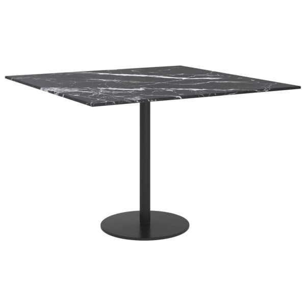bordplade 60x60 cm 6 mm hærdet glas med marmordesign sort