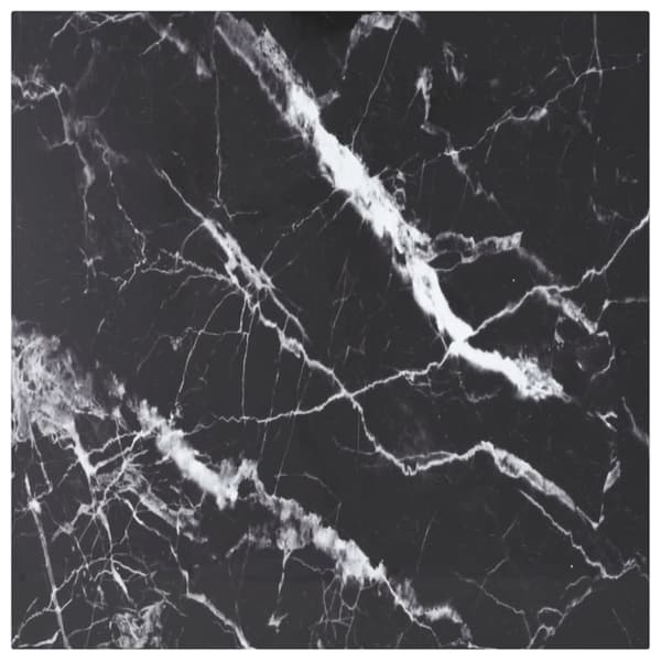 Bordsskiva svart 60x60 cm 6 mm härdat glas med marmortextur