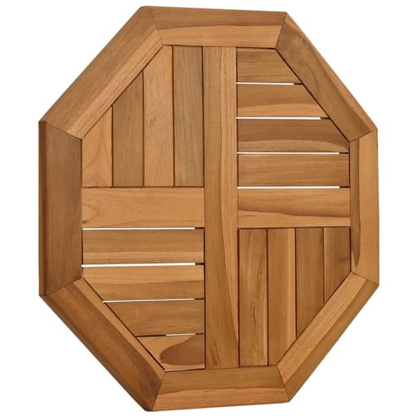 bordplade 50x50x2,5 cm ottekantet massivt teaktræ