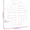 Miniatyrbillede 7 af 7: bordplade 50x50x2,5 cm ottekantet massivt teaktræ