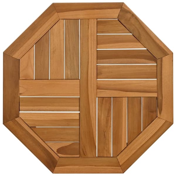 bordplade 50x50x2,5 cm ottekantet massivt teaktræ