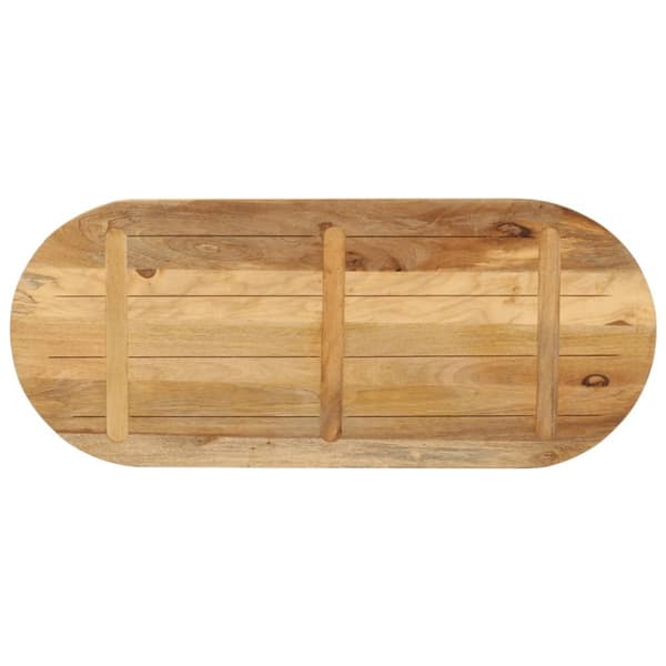 Bordsskiva 140x50x3,8 cm oval massivt grovt mangoträ