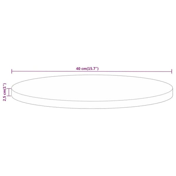 Bordsskiva Ø 40x2,5 cm rund massivt mangoträ