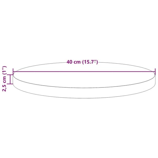 vidaXL Pöytälevy pyöreä vahanruskea Ø40x2,5 cm täysi mänty