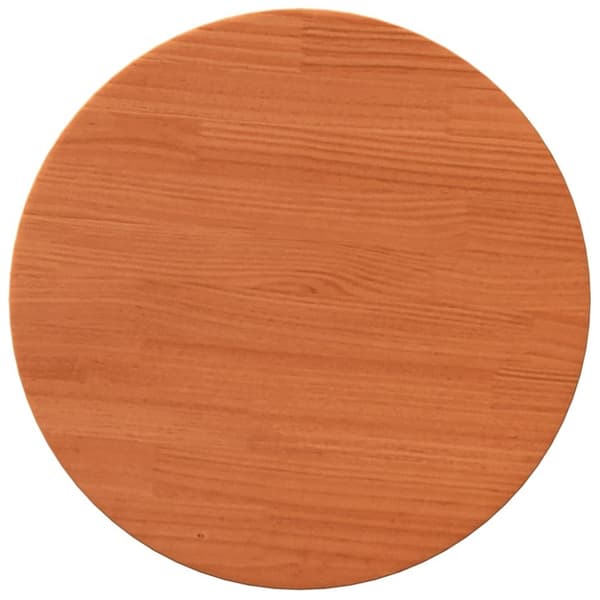 vidaXL Bordsskiva rund vaxad brun Ø40x2,5 cm massiv furu