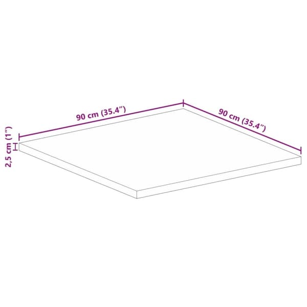 vidaXL bordplade 90x90x2,5 cm firkantet massivt akacietræ
