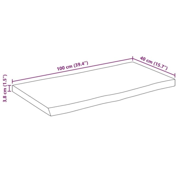 vidaXL bordplade 100x40x3,8 cm naturlig kant massivt mangotræ
