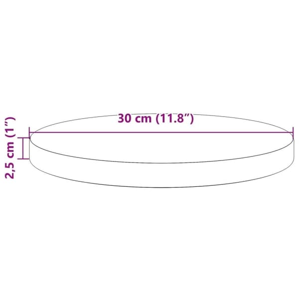 vidaXL Pöytälevy pyöreä vahanruskea Ø30x2,5 cm täysi mänty