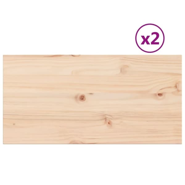 vidaXL Bordsskivor 2 st 80x40x1,7 cm rektangulär massiv furu