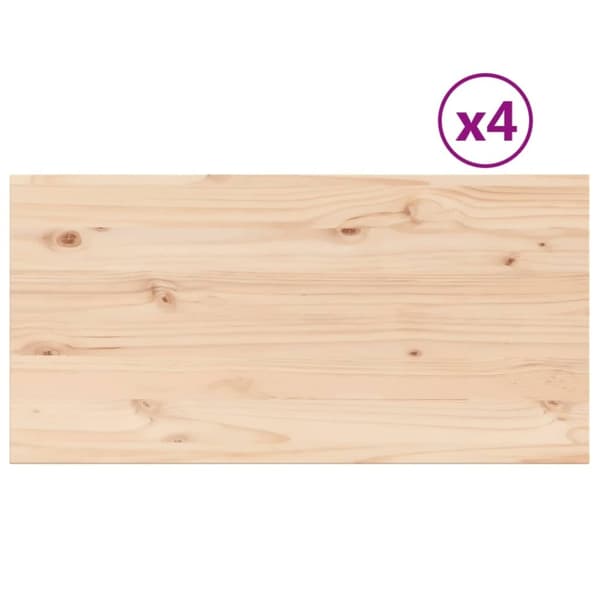 vidaXL Pöytälevyt 4 kpl 90x45x1,7 cm suorakaide täysi mänty