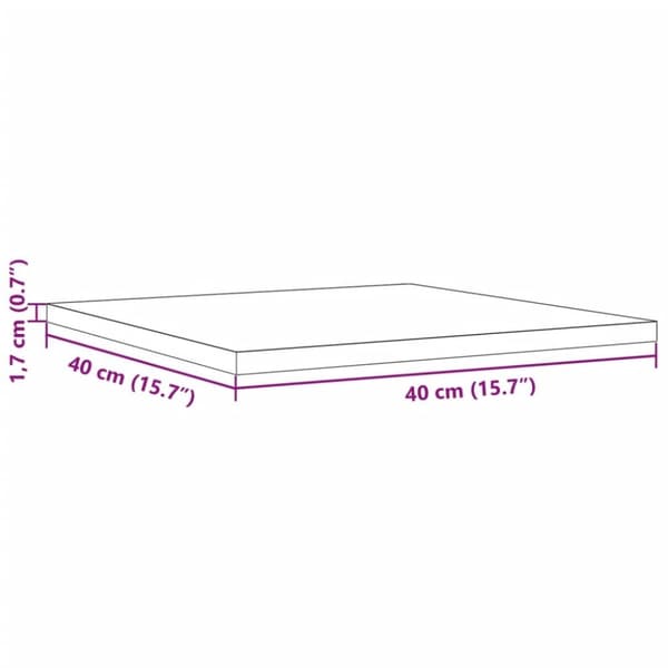 vidaXL bordplade 40x40x1,7 cm firkantet massivt fyrretræ