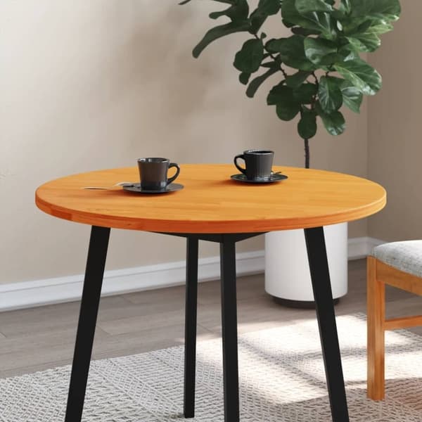 vidaXL Pöytälevy pyöreä vahanruskea Ø80x2,5 cm täysi mänty