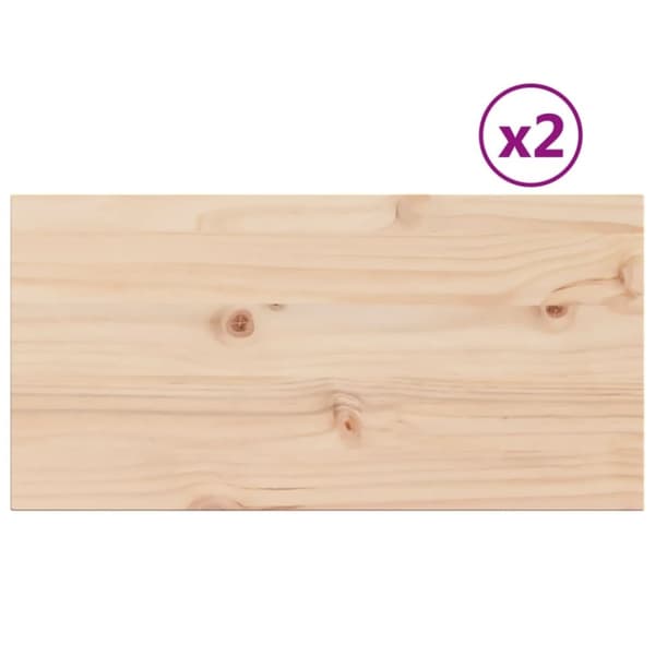 vidaXL bordplader 2 stk. 60x30x2,5 cm rektangulær massivt fyrretræ