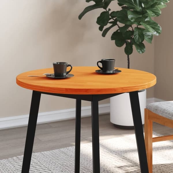 vidaXL Pöytälevy pyöreä vahanruskea Ø70x2,5 cm täysi mänty