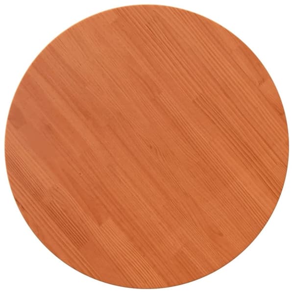 vidaXL Pöytälevy pyöreä vahanruskea Ø70x2,5 cm täysi mänty