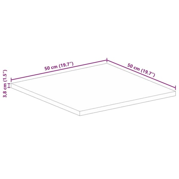 vidaXL Bordplate 50x50x3,8 cm firkantet heltre bøketre
