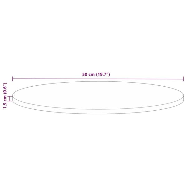vidaXL Bordsskiva Ø 50x1,5 cm rund massivt återvunnet trä