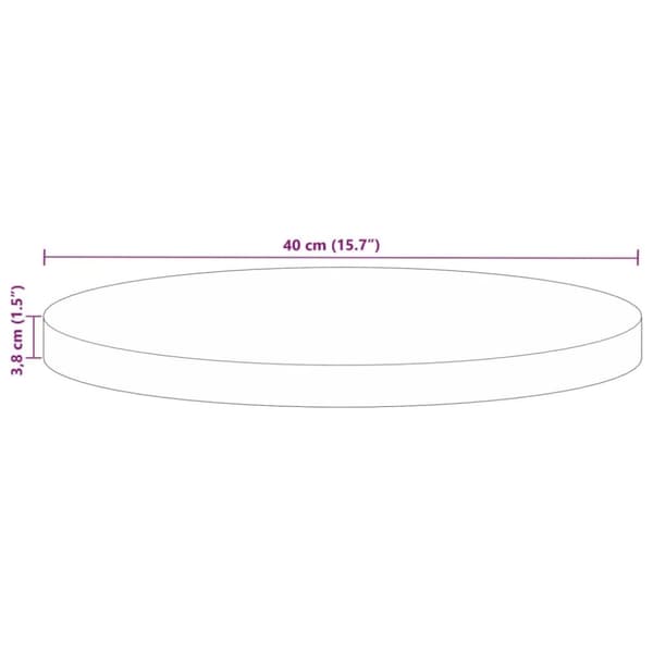 vidaXL Bordsskiva Ø 40x3,8 cm rund massivt återvunnet trä