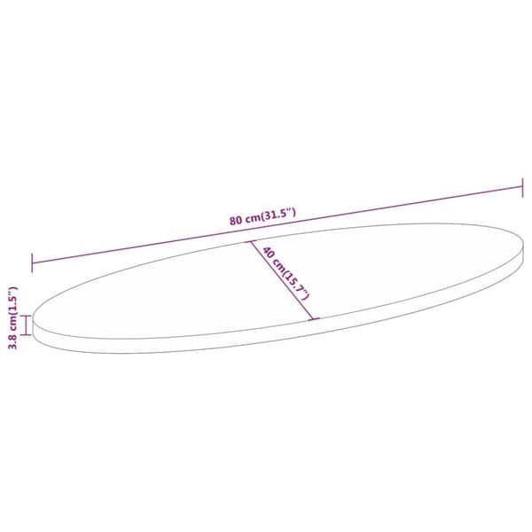 vidaXL Bordsskiva 80x40x3,8 cm oval massivt mangoträ