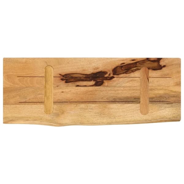 vidaXL bordplade 70x20x2,5 cm naturlig kant massivt ru mangotræ