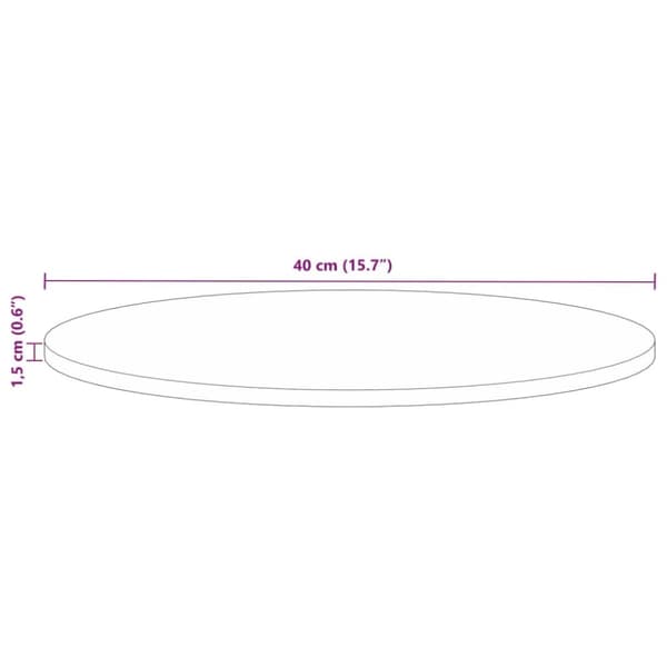 vidaXL Pöytälevy Ø 40x1,5 cm pyöreä kierrätetty täyspuu