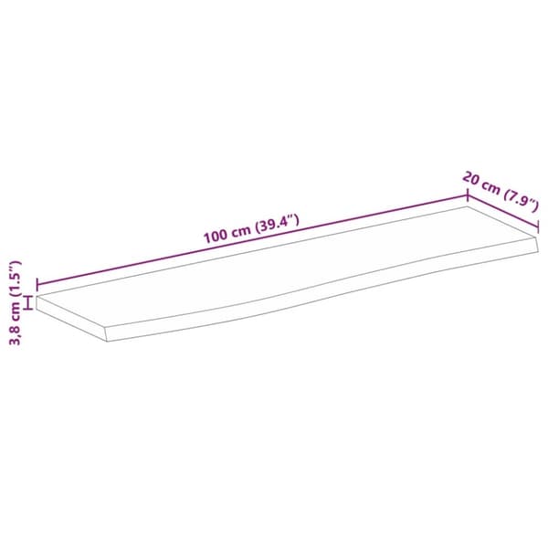 vidaXL Bordsskiva 100x20x3,8 cm levande kant massivt grovt mangoträ