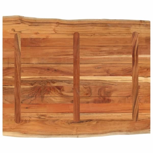 vidaXL Bordplate 90x80x3,8 cm rektangulær heltre akasie naturlig kant