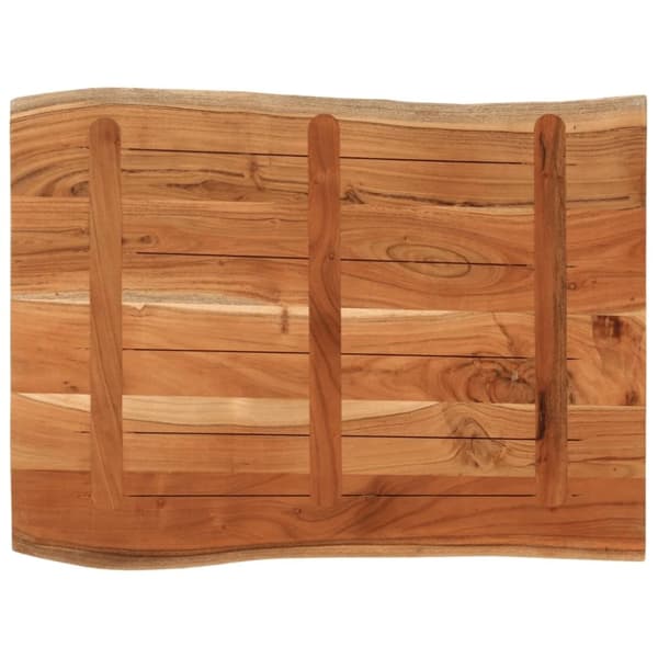 vidaXL Bordplate 90x60x3,8 cm rektangulær heltre akasie naturlig kant
