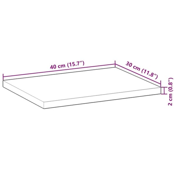 vidaXL Bordsskiva 40x30x2 cm rektangulär massiv akacia