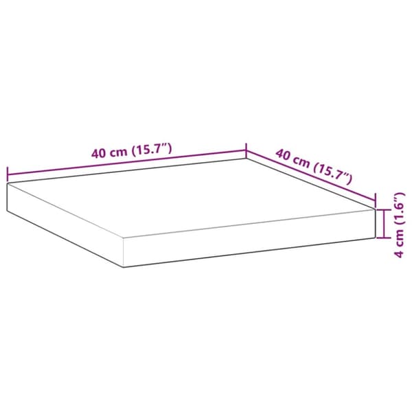 vidaXL Bordsskiva fyrkantig 40x40x4 cm massivt akaciaträ