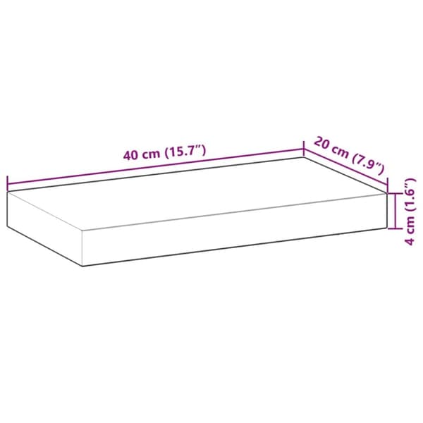 vidaXL bordplade 40x20x4 cm rektangulær massivt akacietræ