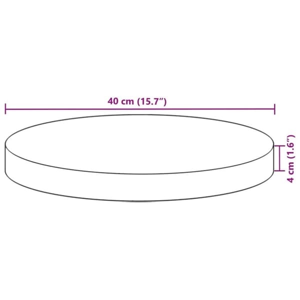 vidaXL bordplade Ø40x4 cm rund massivt akacietræ