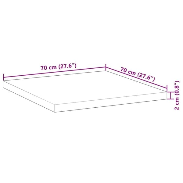 vidaXL bordplade 70x70x2 cm firkantet massivt akacietræ