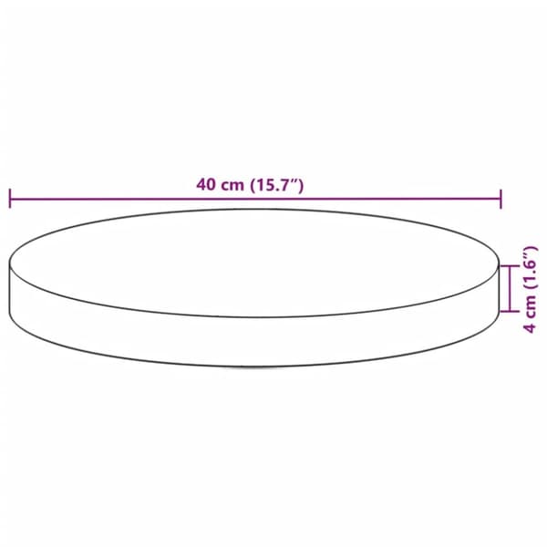 vidaXL Bordsskiva rund Ø40x4 cm massivt akaciaträ