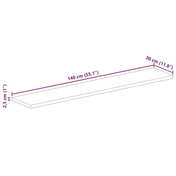 vidaXL bordplade 140x30x2,5 cm rektangulær massivt mangotræ