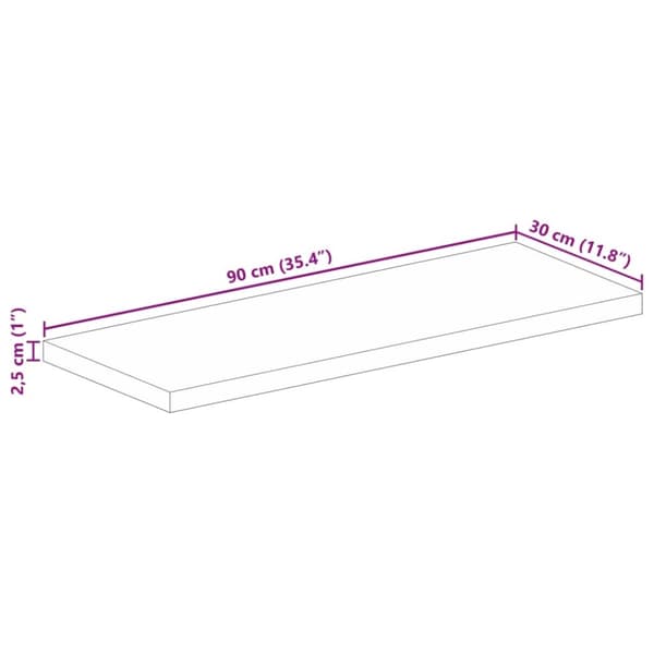 vidaXL bordplade 90x30x2,5 cm rektangulær massivt mangotræ