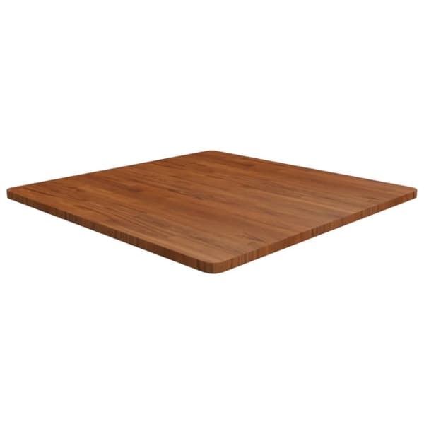 Fyrkantig bordsskiva mörkbrun 90x90x2,5cm behandlad massiv ek