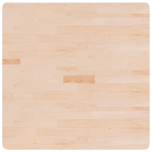 firkantet bordplade 80x80x4 cm ubehandlet massivt egetræ