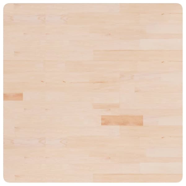 firkantet bordplade 90x90x2,5cm ubehandlet massivt egetræ