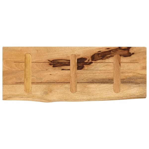 bordplade 90x40x2,5 cm naturlig kant massivt ru mangotræ