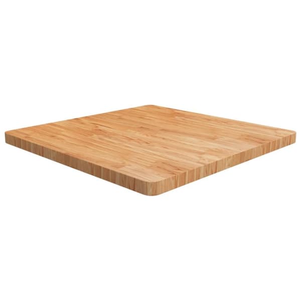 firkantet bordplade 80x80x4 cm behandlet massivt eg lysebrun